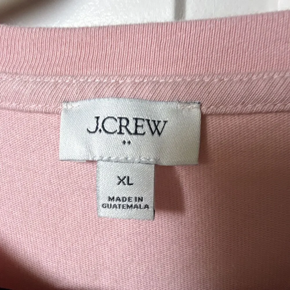 J.Crew Re-imagined Men’s XL Pink Long Sleeve Crew Neck Pocket Jersey Tee